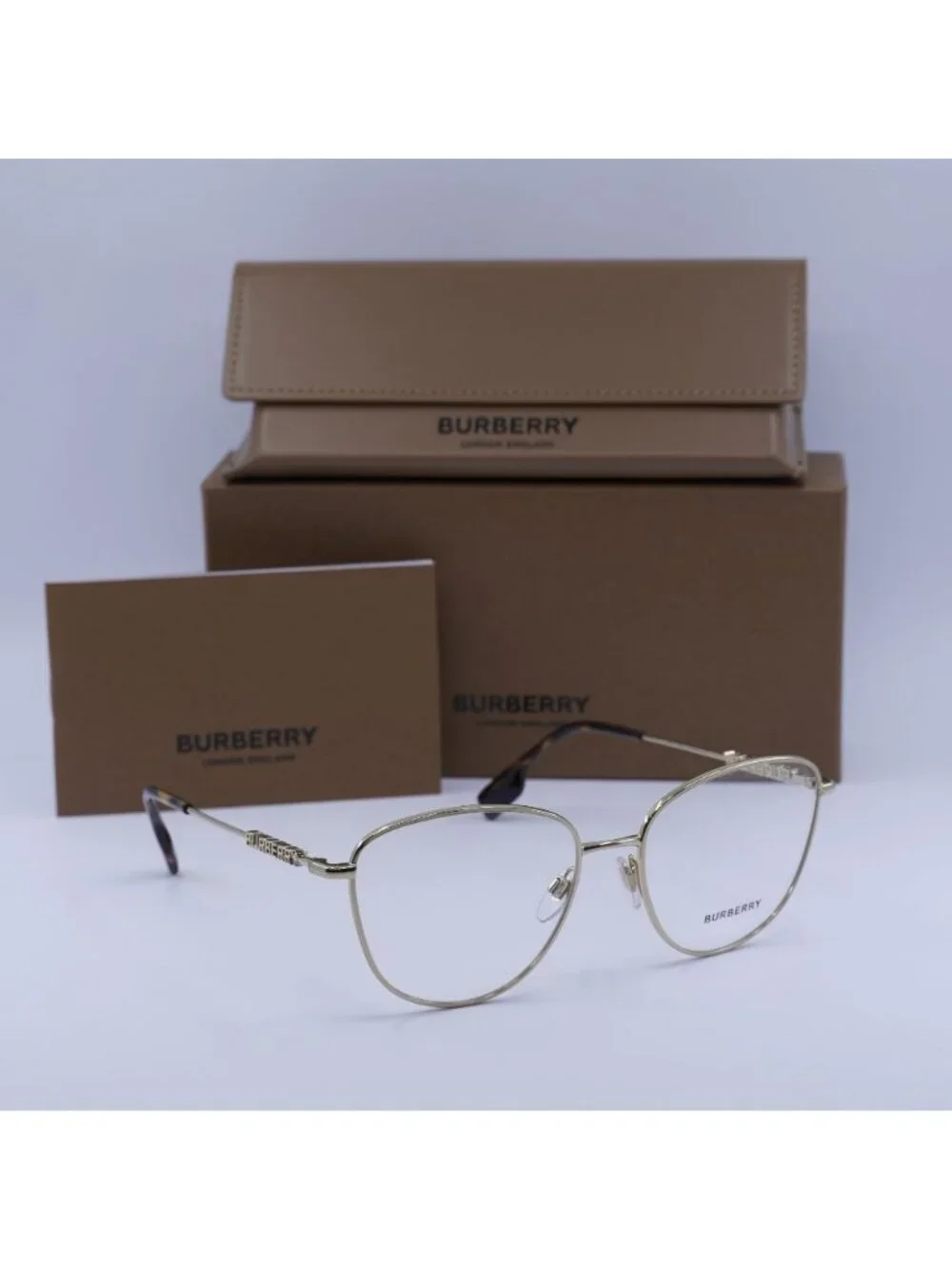 Burberry BE1376 1340 Cat Eye Eyeglasses 55mm - Light Gold